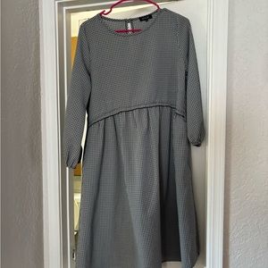 Gingham Midi Dress with Puffy Sleeves!